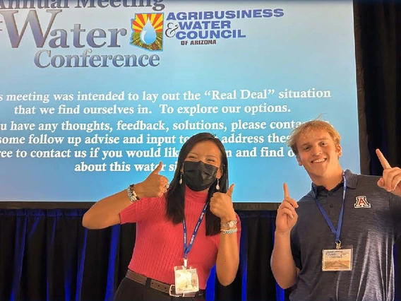 Picture of people posing on the Annual Water Conference stage