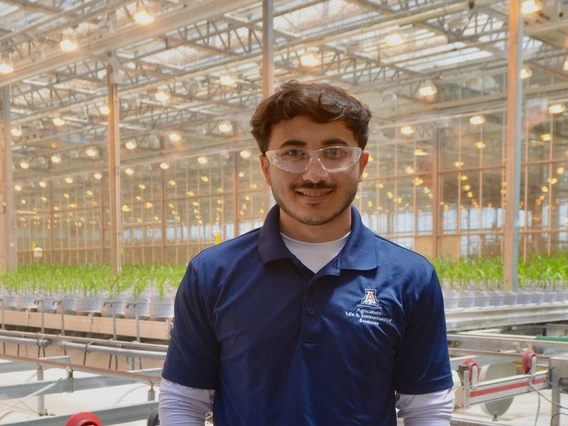 Anvar Sanaev in a greenhouse