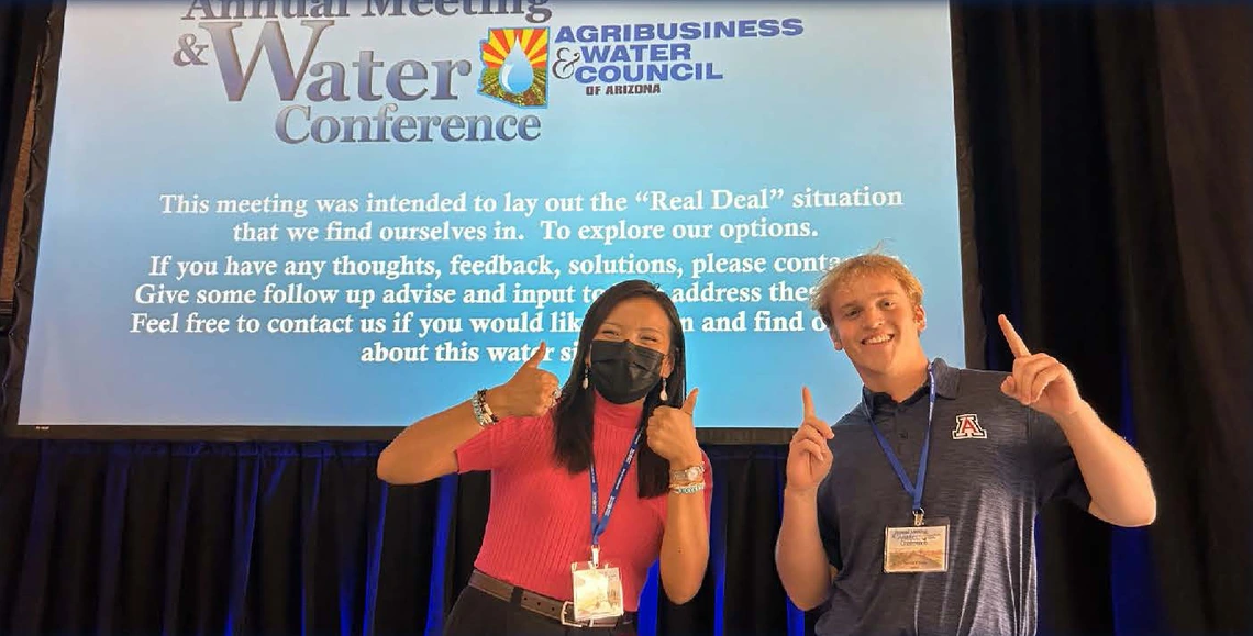 Picture of people posing on the Annual Water Conference stage